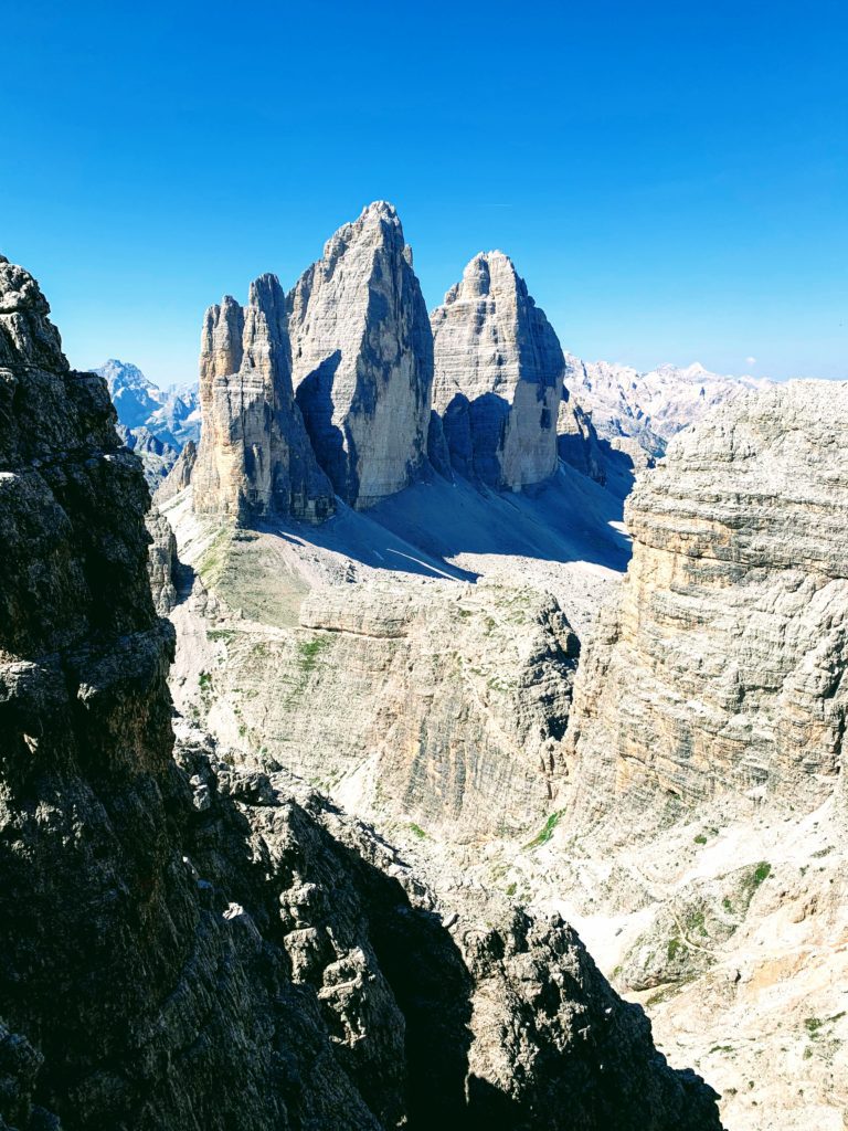 Blick auf die 3 Zinnen vom Paternkofel